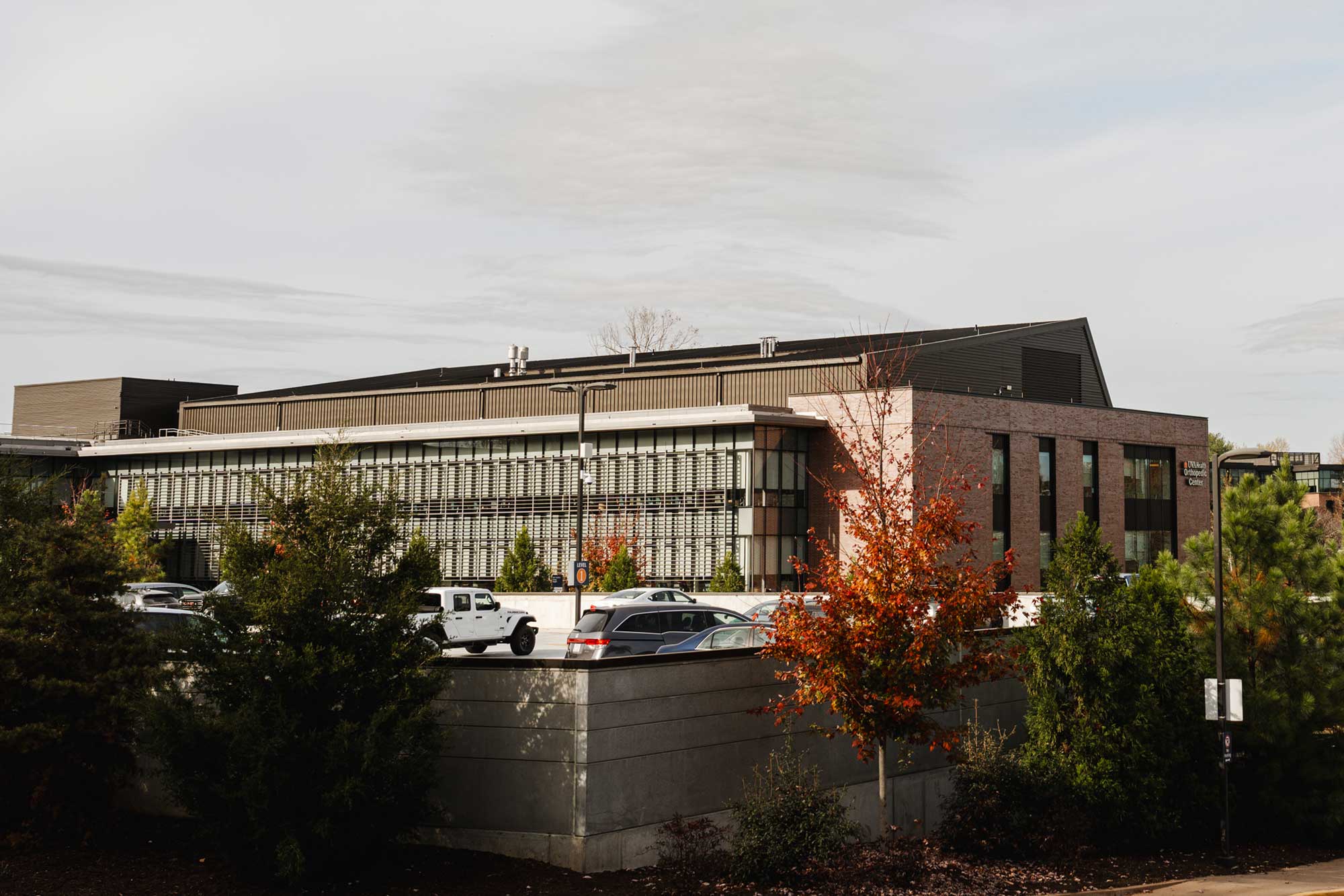 UVA Orthopedics Center at sunset