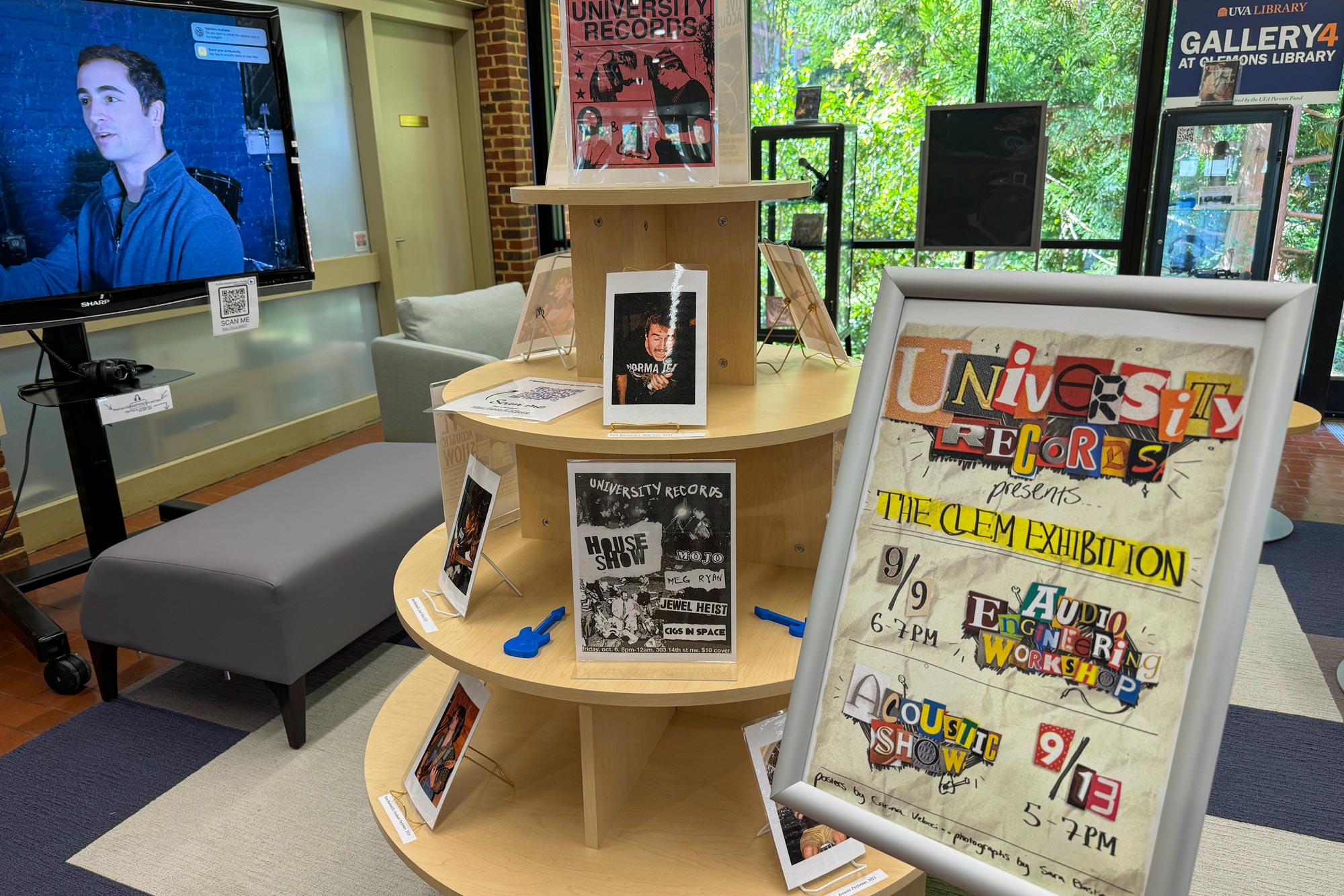 A student curated shelf selection in Clem Library