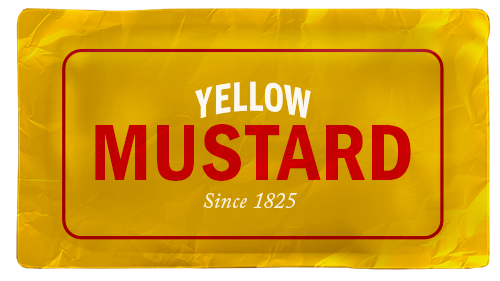 a yellow mustard packet