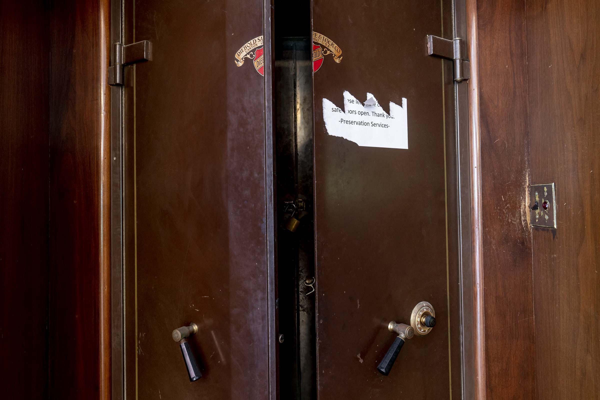 Doors of an old safe opening up