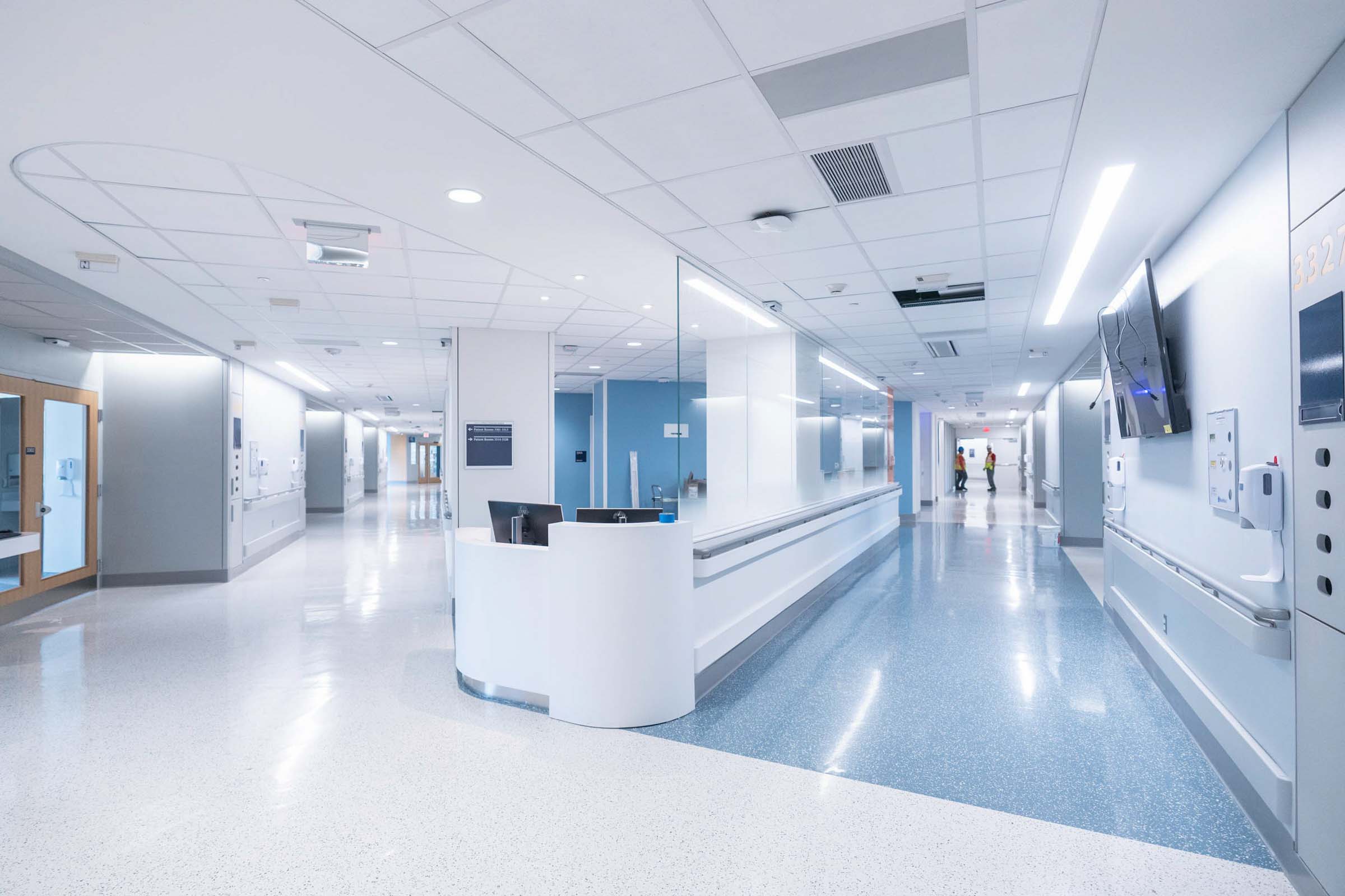 Empty hallway in the hospital