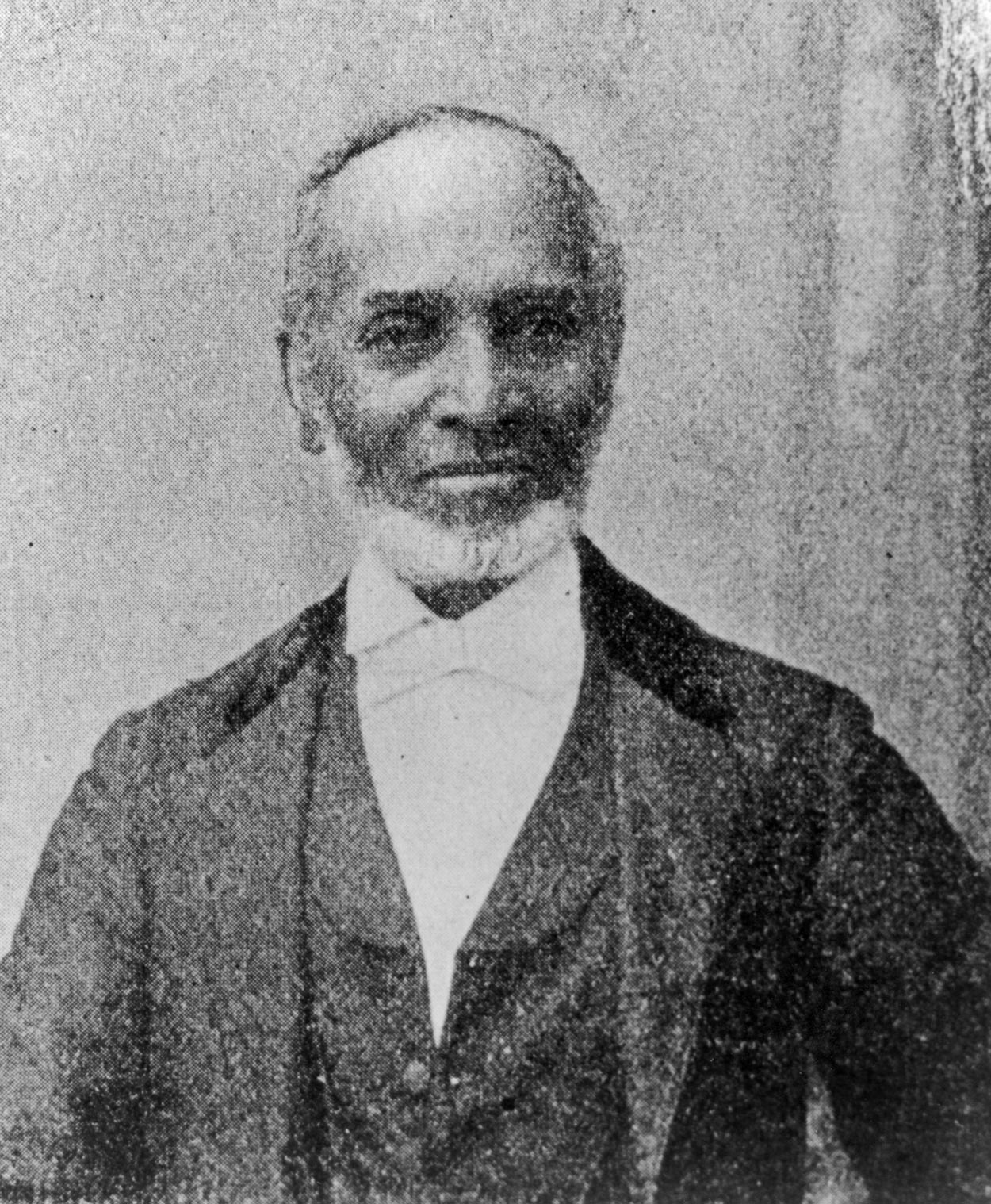 Black and white photo of Reverend Peter Fossett